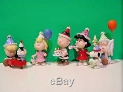 LENOX PEANUTS BIRTHDAY PARTY NEW BOX withCOA Snoopy Linus Lucy Sally Charlie Brown