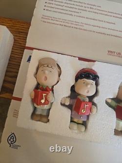 LENOX PEANUTS CHRISTMAS CAROLING Sally Snoopy Charlie Brown Lucy Linus withBox