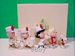 LENOX PEANUTS MARCHING BAND set NEW n BOX withCOA Snoopy Linus Sally Charlie Brown