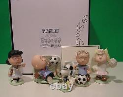 LENOX PEANUTS SOCCER Set NEW in BOX withCOA Snoopy Linus Lucy Charlie Brown Sally