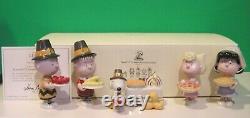 LENOX PEANUTS THANKSGIVING Charlie Brown Sally Snoopy Linus Lucy NEW in BOX wCOA