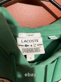Lacoste x Peanuts Hoodie Sweatshirt M RARE Green Snoopy Charlie Brown Unisex