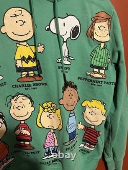 Lacoste x Peanuts Hoodie Sweatshirt M RARE Green Snoopy Charlie Brown Unisex