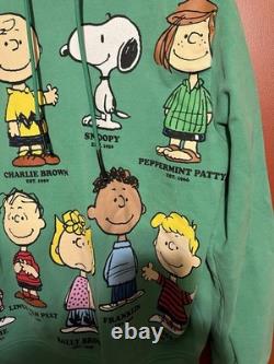 Lacoste x Peanuts Hoodie Sweatshirt M RARE Green Snoopy Charlie Brown Unisex