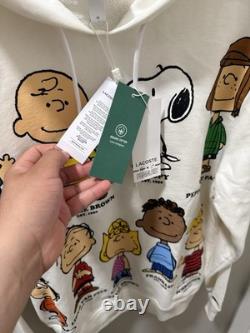 Lacoste x Peanuts Unisex Hoodie Medium White Snoopy Charlie Brown NWT Very Rare