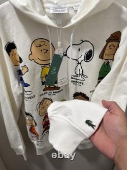 Lacoste x Peanuts Unisex Hoodie Medium White Snoopy Charlie Brown NWT Very Rare