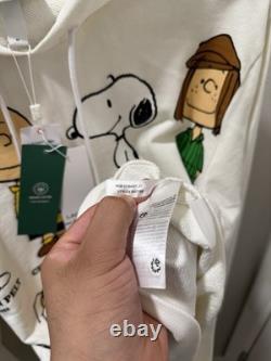 Lacoste x Peanuts Unisex Hoodie Medium White Snoopy Charlie Brown NWT Very Rare