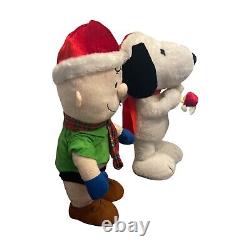 Large Snoopy + Charlie Brown Holiday Porch Greeter Plush Christmas Free Ship