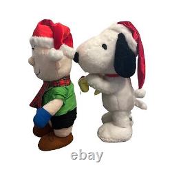 Large Snoopy + Charlie Brown Holiday Porch Greeter Plush Christmas Free Ship