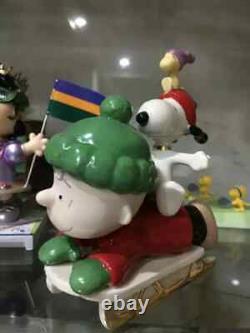 Lenox Charlie Brown Snoopy Sledding Adventure Sculpture Figurine Statue Gift