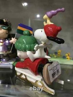 Lenox Charlie Brown Snoopy Sledding Adventure Sculpture Figurine Statue Gift