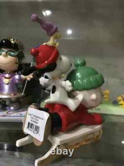 Lenox Charlie Brown Snoopy Sledding Adventure Sculpture Figurine Statue Gift