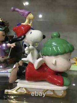 Lenox Charlie Brown Snoopy Sledding Adventure Sculpture Figurine Statue Gift