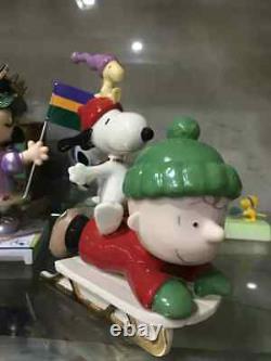 Lenox Charlie Brown Snoopy Sledding Adventure Sculpture Figurine Statue Gift