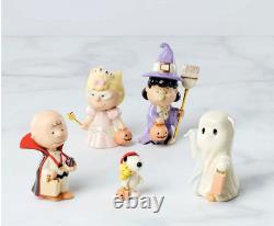 Lenox Halloween Peanuts Tricks & Treats Set/5 Snoopy Charlie Brown New 899490