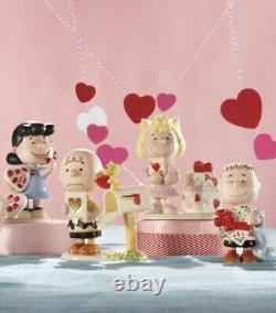 Lenox PEANUTS VALENTINES DAY FIGURINE SET 5pc Set. NIB Snoopy Charlie Brown