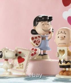 Lenox PEANUTS VALENTINES DAY FIGURINE SET 5pc Set. NIB Snoopy Charlie Brown