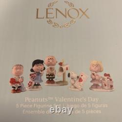 Lenox PEANUTS Valentine's Day 5 Piece Figurine Set 2024 NEW Snoopy Charlie Brown