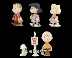 Lenox Peanuts 6 pc Set BACK TO SCHOOL Figures Charlie Brown Snoopy Lucy NIB/COA