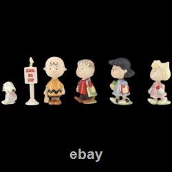 Lenox Peanuts 6 pc Set BACK TO SCHOOL Figures Charlie Brown Snoopy Lucy NIB/COA