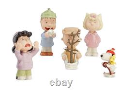 Lenox Peanuts Charlie Brown Christmas 5pc Figurine Set Snoopy Holiday Decor
