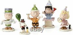 Lenox Peanuts Figurines Charlie Brown Snoopy Lucy Happy New Year NEW