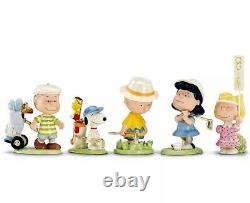 Lenox Peanuts Golf Team 5 Piece Figurine Set Charlie Brown Snoopy & Pals New