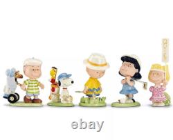 Lenox Peanuts Golf Team Figurine SET/5 Charlie Brown Snoopy Lucy Linus Sally New
