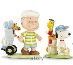 Lenox Peanuts Golf Team Figurine SET/5 Charlie Brown Snoopy Lucy Linus Sally New
