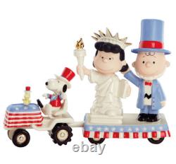Lenox Peanuts It's Independence Day 2 PC. Figurine Charlie Brown Lucy Snoopy