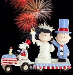Lenox Peanuts It's Independence Day Snoopy Charlie Brown Lucy Figurine Set New