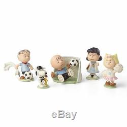 Lenox Peanuts Soccer 5-piece Figurine Set Snoopy Charlie Brown NEW MSRP $250