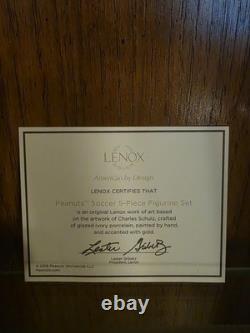 Lenox Peanuts Soccer Game Figurines 5 PC. Charlie Brown Snoopy & Pals 857523 New