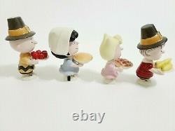Lenox Peanuts Thanksgiving Pilgrim Figurine 6 PC Snoopy Charlie Brown Lucy Sally