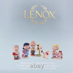 Lenox Peanuts Valentine's Day Figurine Set of 5 Charlie Brown Snoopy Sally Lucy
