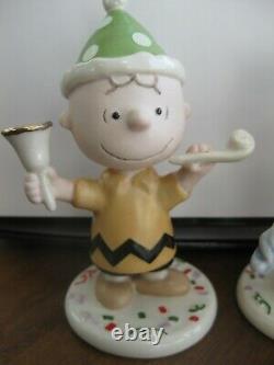 Lenox The Peanuts Gang Happy New Year Set Linus Lucy Charlie Brown Snoopy Sally+