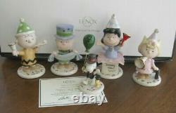 Lenox The Peanuts Gang Happy New Year Set Linus Lucy Charlie Brown Snoopy Sally+