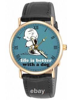 Life Is Better With A Dog! Snoopy Peanuts Charlie Brown Unisex Wrist Watch