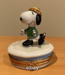 Limoges Peint Main LE Snoopy Skating Charles Schulz Peanuts Charlie Brown