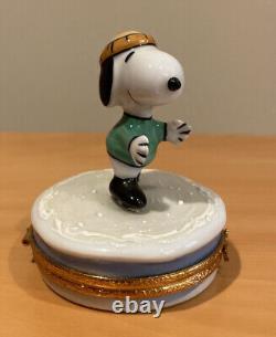 Limoges Peint Main LE Snoopy Skating Charles Schulz Peanuts Charlie Brown