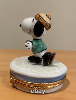 Limoges Peint Main LE Snoopy Skating Charles Schulz Peanuts Charlie Brown