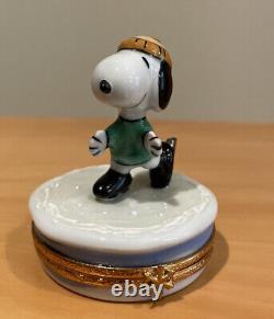 Limoges Peint Main LE Snoopy Skating Charles Schulz Peanuts Charlie Brown