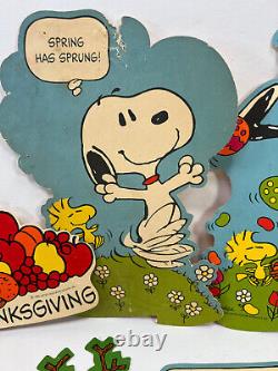 Lot (8) 80s 90s vtg Snoopy Charlie Brown Peanuts diecuts Easter Thanksgiving