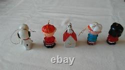 Lot Of 5 Snoopy Lucy Charlie Brown & More Ornaments United Feature Syndicates