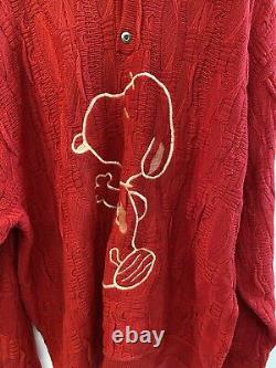 Men's Vintage Charlie Brown Snoopy Red Sweater Heavy Knit Relaxed Fit Size 2XL