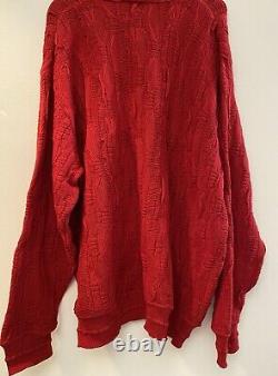 Men's Vintage Charlie Brown Snoopy Red Sweater Heavy Knit Relaxed Fit Size 2XL