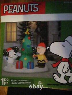 NEW 6' Peanuts Snoopy Woodstock Charlie Brown airblown tree inflatable Gemmy