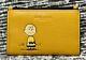 New Coach X Peanuts Slim Bifold Card Wallet With Charlie Brown C4307 Ochre Nwt