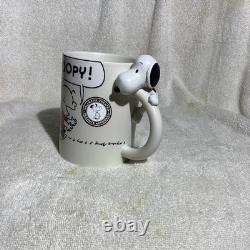 NEW NWT Hallmark Peanuts Charlie Brown 3D Snoopy Hanging On Handle Mug