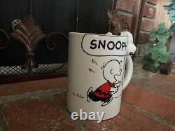 NEW NWT Hallmark Peanuts Charlie Brown 3D Snoopy Hanging On Handle Mug